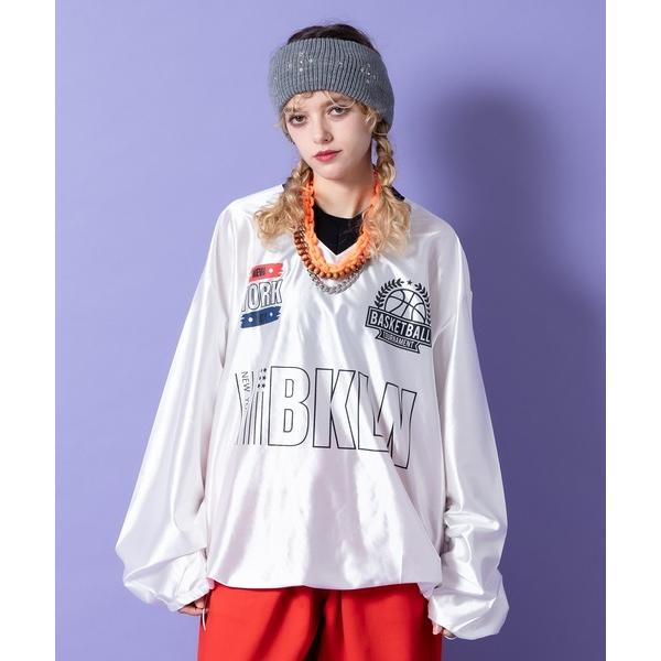 tシャツ a.p.o.v. ドローコードヘムオーバーサイズバスケットウォームアップゲームシャツ メン...