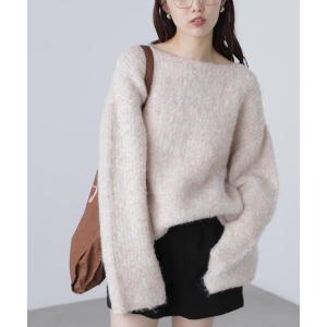 ニット セーター ラメミックスブークレー畔ニット レディース