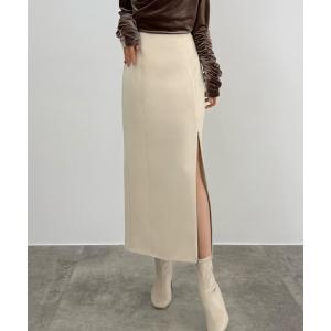 スカート ハイウエストジップIラインスカート(通年生地)「高身長サイズMT/低身長サイズLP有り」