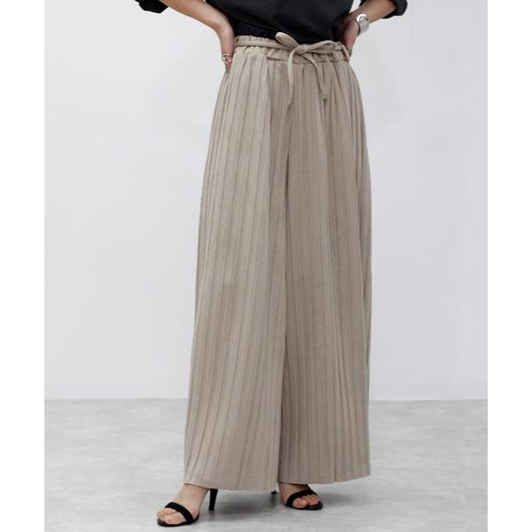 スカート スウェードポンチプリーツパンツ