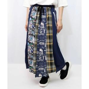スカート ScoLar(スカラー) 異素材切替パッチワークスカート