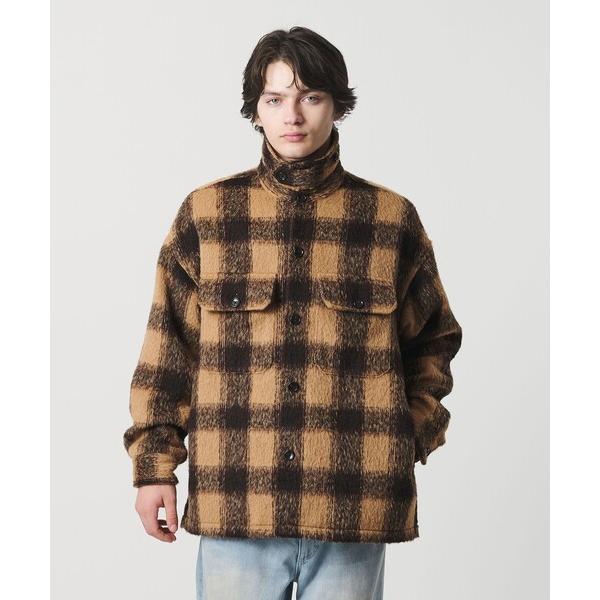 コート ジャケット オンブレチェック フリースメルトン CPOジャケット メンズ