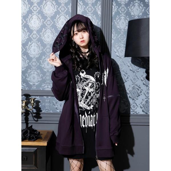 パーカー 2WAYうさ耳ユニセックスZIP裏毛パーカー レディース