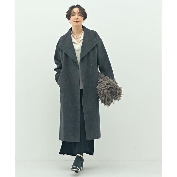 コート アウター 「一部WEB限定色」アンゴラビーバーベルテッドロングコート レディース