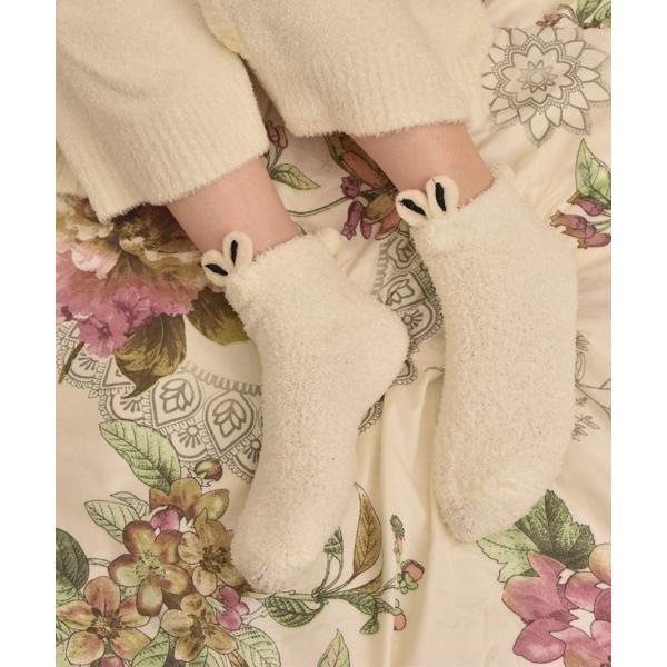 靴下 「float」ふわふわ モコモコ うさぎ デザイン ルームソックス レディース