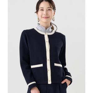 カーディガン 配色 ニットジャケット レディース