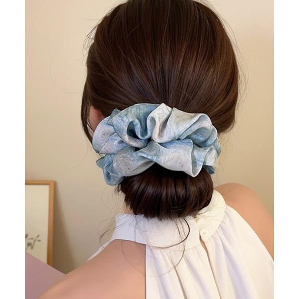 シュシュ シュシュ マーブル柄 ボリュームヘアゴム