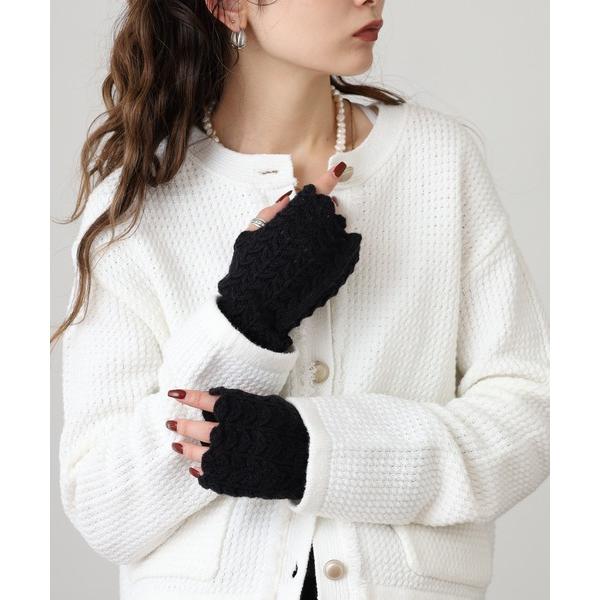 手袋 Craig 柄編み ニット フィンガーレス グローブ /FINGERLESS GLOVES/ ...
