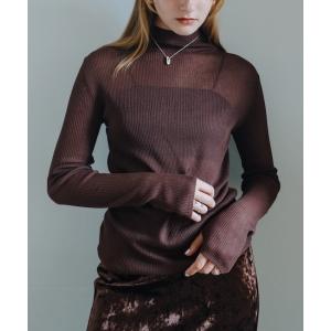 ニット セーター Sheer Knit Turtle Top/シアーニットタータルトップ レディース