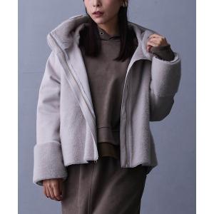 ブルゾン アウター リバーシブルフェイクムートンブルゾン レディース