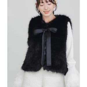 ベスト ジレ フェイクファーベスト（ショート） レディース