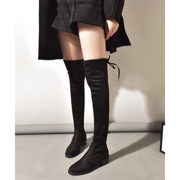 ブーツ 「脚長×美ライン。上品に仕上げるニーハイロングブーツ」ラウンドトゥ　ニーハイ　ロングブーツ ...