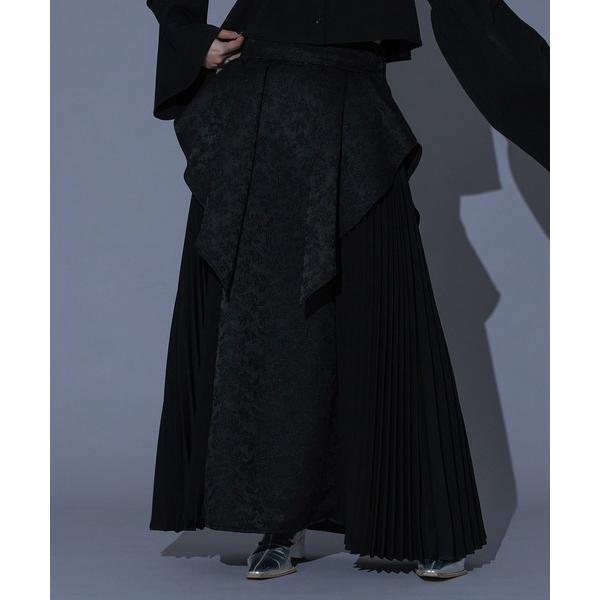 スカート 「mihoコラボ」ジャガードキリカエラッフルプリーツスカート/setup対応