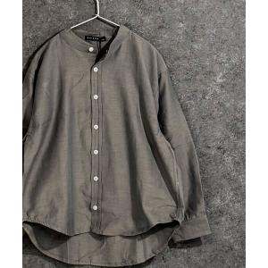 ブラウス シャツ 無地レギュラー バンドカラー オーバーシャツ キッズ 子供服 男の子 女の子