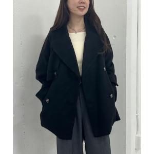 コート チェスターコート シャギーダブルミドルコート レディース