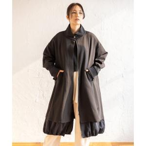 コート アウター レイヤードスタンドカラーコート レディース