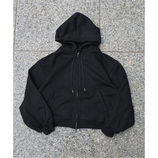 パーカー ATELANE / CVC裏起毛/ZIPパーカー/ショート丈 メンズ レディース