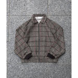 ブルゾン アウター ATELANE / ツイードチェックボンバージャケット メンズ レディース