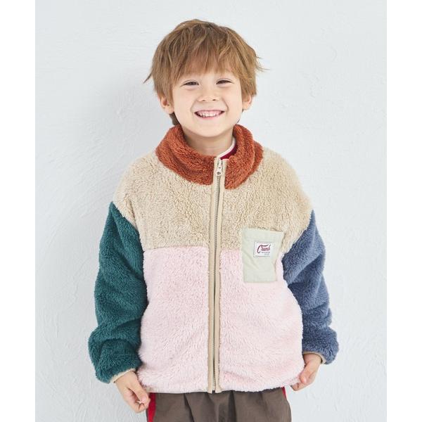 ブルゾン アウター 「ましゅまろボア」洗える/軽い/ふんわり ユニセックス 配色ボアフリースブルゾン...