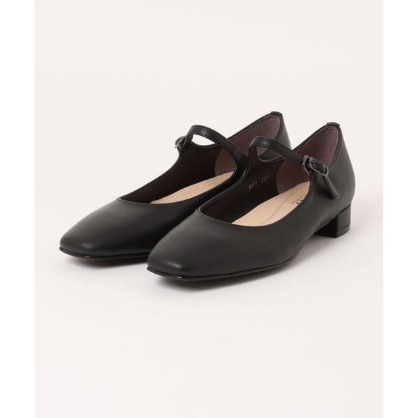 パンプス スクエアトゥストラップパンプス