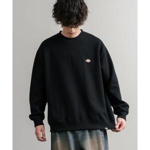 トレーナー スウェット Dickies 裏起毛ワンポイントロゴワッペンクルーネック長袖スウェットトレーナー メンズ レディース