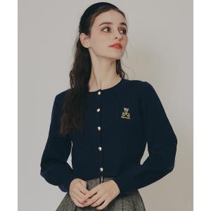 カーディガン Azelyミニケーブルニットカーディガン レディース