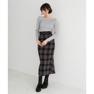 スカート 2025秋冬新作 チェック柄ストレートスカート