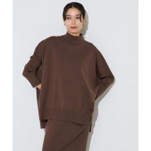 ニット セーター 袖リブワイドハイネックニット レディース