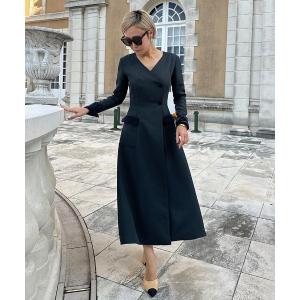 「JENNE」 長袖ワンピース SMALL ネイビー レディース