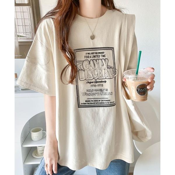 「Java」 半袖カットソー LARGE ベージュ レディース