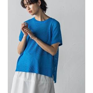 「socolla」 半袖ニット M ブルー レディース