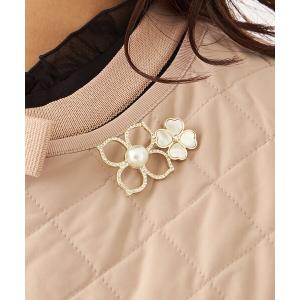 ブローチ シェルフラワーブローチ レディース