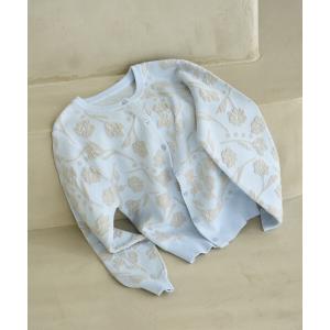 カーディガン Firsthand/ファーストハンド フラワージャガード ニットカーディガン レディース