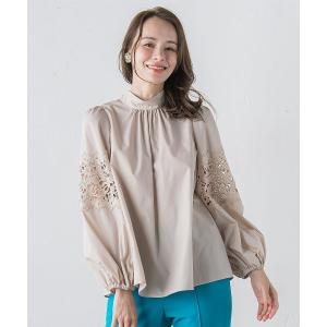 ブラウス シャツ 袖レースブラウス「洗濯機で洗える」 レディース