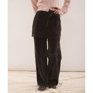パンツ 「set item」velour corduroy skirt ＆ easy pants / ベロアコールスカート＆イージーパンツセット レデ
