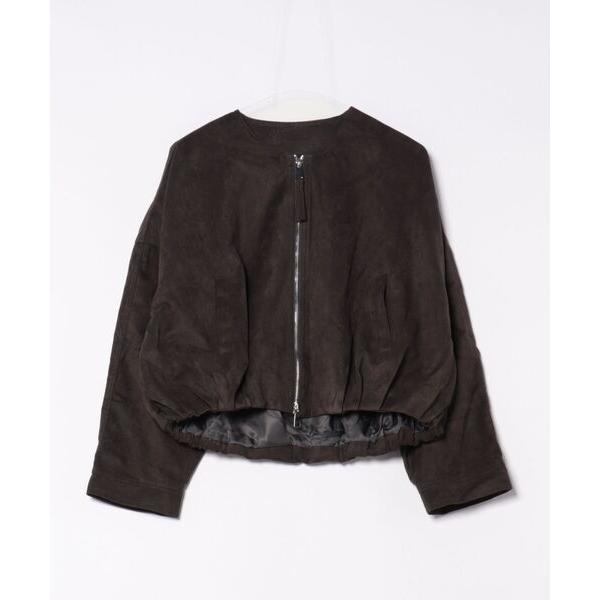 ma1 ma-1 ノーカラースエードブルゾン レディース