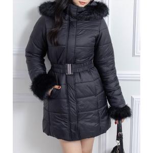 ダウンコート ダウンジャケット ベルト付きミドル丈中綿ダウン「大人 カジュアル 着回し力抜群」「新作」 レディース