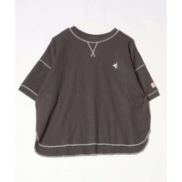 「Java」 ワンポイント半袖カットソー L グレー レディース