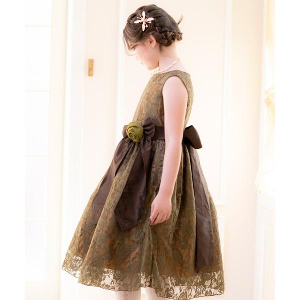 「Catherine Cottage」 「KIDS」ノースリーブワンピース 160 カーキ キッズ