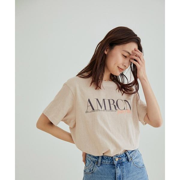 「AMERICANA」 半袖Tシャツ FREE ベージュ レディース