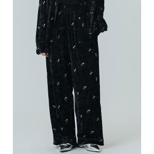 パンツ EMBROIDERY VELOUR PANTS レディース