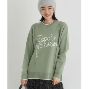 ニット セーター HONEYSUCKLE ROSE(ハニーサックルローズ)「レディース」スウェットライク刺繍セーター(洗濯機で洗える) レディース