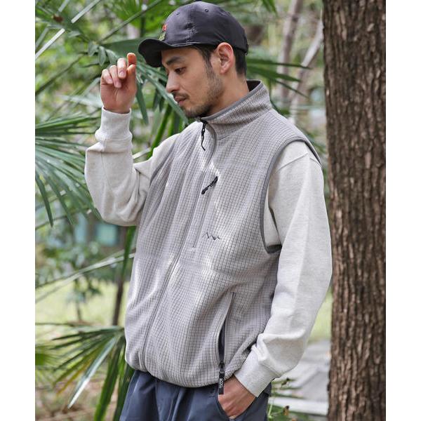 ベスト ジレ MANASTASH/マナスタッシュ/GRID FLEECE REVERSIBLE VE...
