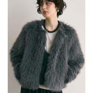 HUIT bouquet（ユイット ブーケ） ノーカラーコート コート エコファー