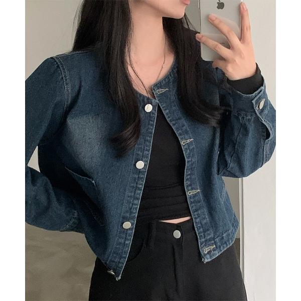 デニムジャケット gジャン ノーカラーデニムジャケット デニムジャケット ノーカラー Gジャン ジャ...