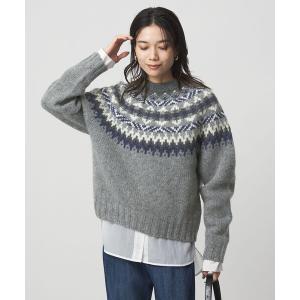 ニット セーター 「別注」「Harley of Scotland」ノルディック プルオーバー ニット レディース