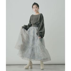 「qumerry.」 フリルスカート SMALL グレー レディース