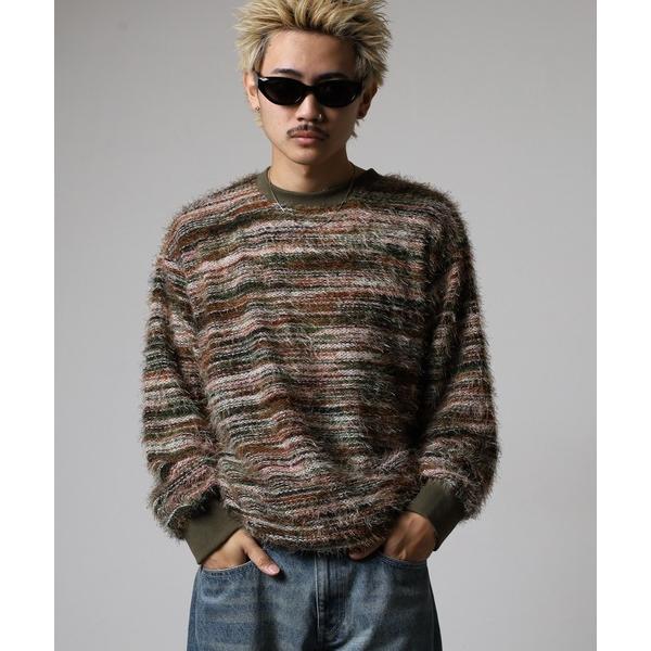 トレーナー スウェット ATU　ランダムシャギーボーダースェット メンズ