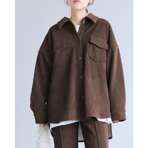 ブラウス シャツ コーデュロイ裏起毛フリースシャツ レディース