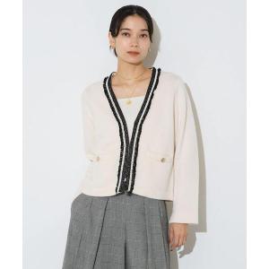 カーディガン ツイーディーニットジャケット レディース